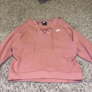 Nike hooded lace up sweatshirt